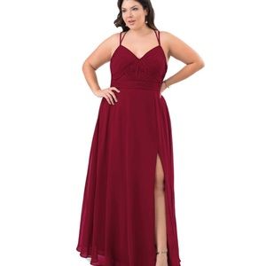Azazie Aubrey Burgundy Bridesmaids Dress